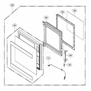 Door Parts Diagram and Parts List for LMC1575SB CB1ELNA LG Range