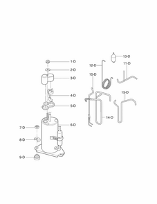 Compressor Parts Diagram and Parts List for 58072056200  Kenmore Air Conditioner