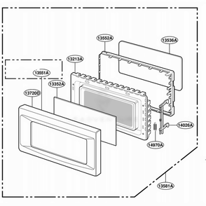 Door Parts Diagram and Parts List for GLMB186KS AMWEGEU LG Range