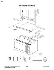 Installation Parts Diagram and Parts List for MQ1724FSDL CFSESTD LG Microwave