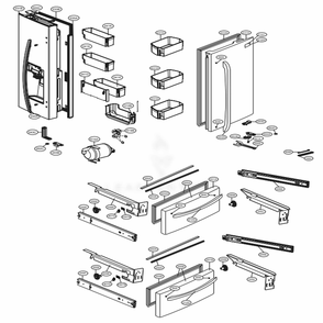 Door Parts Diagram and Parts List for LMXS28626S ASTCNA2 LG Refrigerator