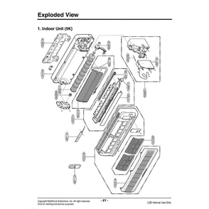 Section Diagram and Parts List for LSNJ0910CL AMBCEUS LG Air Conditioner