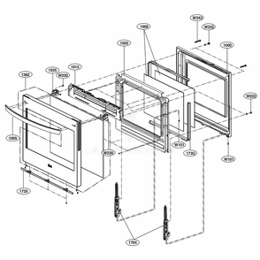 Part Location Diagram of MDQ64176906 LG FRAME,DOOR
