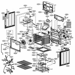 Cavity Parts Diagram and Parts List for LRG3194BM FBMELGA LG Range