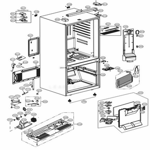 Case Parts Diagram and Parts List for 79022 ASWCSE3 LG Refrigerator