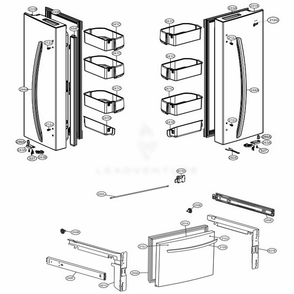 Door Parts Diagram and Parts List for LFCS22520W ASWCNA0 LG Refrigerator