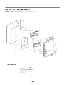 Ice Maker And Ice Bin Parts Diagram and Parts List for GR-X228NKSM ASBCNA2 LG Refrigerator