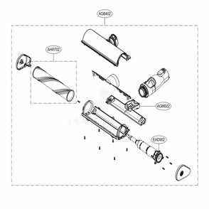 Carpet Nozzle Diagram and Parts List for A905RM ABRELGA LG Upright Vacuum