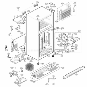 Case Parts Diagram and Parts List for 69913 ASTCSER LG Refrigerator
