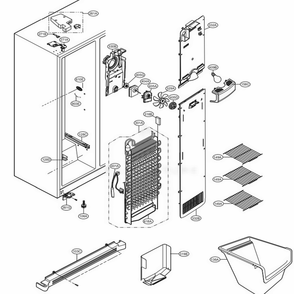Freezer Compartment Diagram and Parts List for 51026 ATI2SER LG Refrigerator