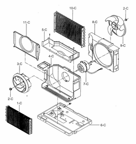 Cabinet Parts Diagram and Parts List for 58072053100  Kenmore Air Conditioner