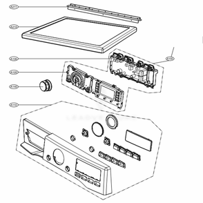 Control Panel And Plate Assembly Touch Lcd Type Diagram and Parts List for DLEX3370R ACREEUS LG Dryer