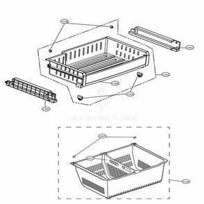 Freezer Parts Diagram and Parts List for LFX25974SW ASWCNA4 LG Refrigerator