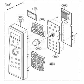 Controller Parts Diagram and Parts List for 64282 AWHESEA LG Wall Oven