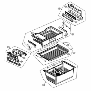 Freezer Parts Diagram and Parts List for LSFXC2476S ASTCNA1 LG Refrigerator