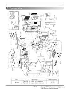 Air Conditioner Diagram and Parts List for P4NC12HSBF0 AGRAOSH LG Air Conditioner