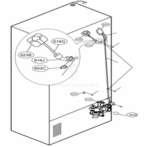 Valve And Water Tube Parts Diagram and Parts List for 73163 ASTCSE0 LG Refrigerator
