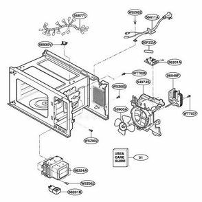 Interior Parts Diagram and Parts List for YMT4070SKQ KWHEWPC LG Wall Oven