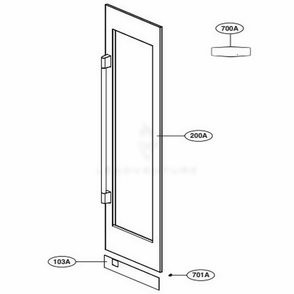 Integrated Wine Column Diagram and Parts List for SKSWK245RS ASWCNA0 LG Refrigerator