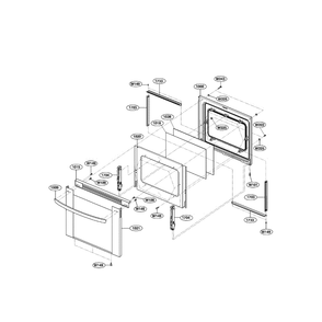 Door Diagram and Parts List for LRE3012ST 00 LG Range