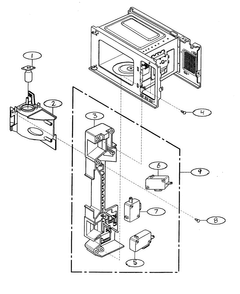 Cabinet Parts Diagram and Parts List for MA-7100W  LG Microwave