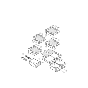 Refrigerator Compartment Diagram and Parts List for LFX25950TT 00 LG Refrigerator