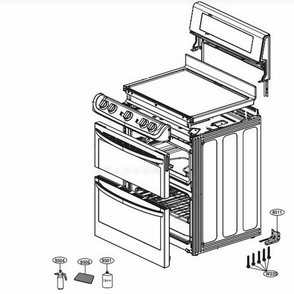 Main Diagram and Parts List for LDE4413ST ASTLLGA LG Range