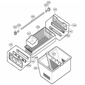 Freezer Parts Diagram and Parts List for 77193 ASTCSER LG Refrigerator