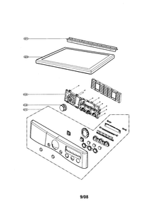 Control Panel/plate Diagram and Parts List for DLE2524W  LG Dryer