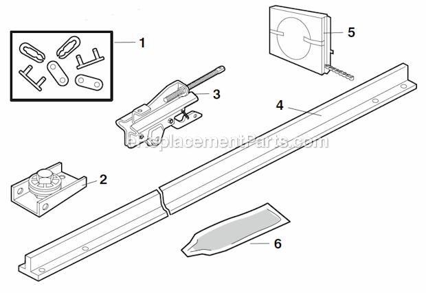 Rail_Assembly_Parts Diagram and Parts List for 3265M  LiftMaster Garage Door Opener