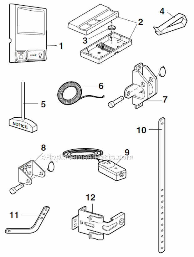 Installation_Parts Diagram and Parts List for 3265M  LiftMaster Garage Door Opener