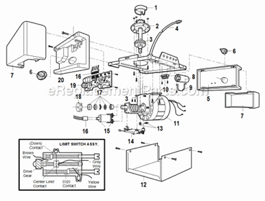 Part Location Diagram of 108D34 LiftMaster Lens