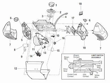 Part Location Diagram of 41A5281 Chamberlain Extension Brackets