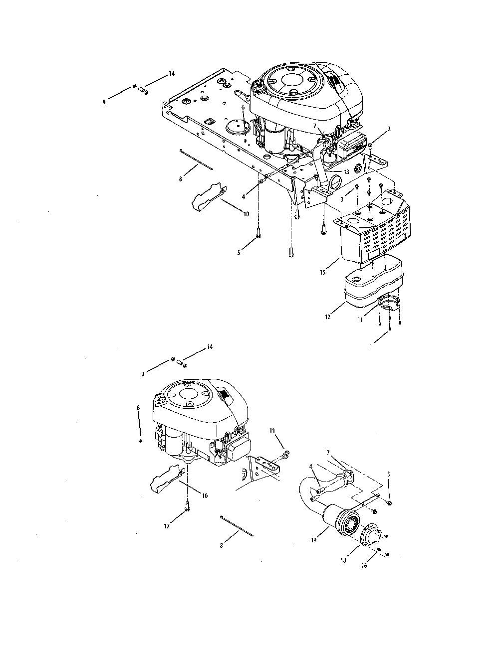 B&s model 29 w/low muffler / b&s model 21 Diagram and Parts List for 13AX795G031  MTD Lawn Tractor