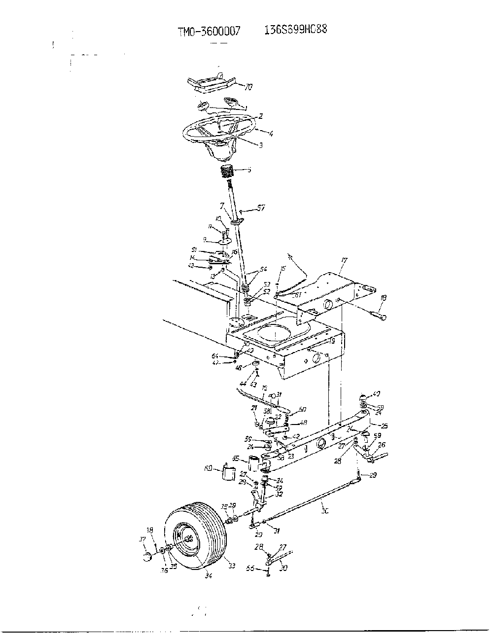 Lawn tractors Diagram and Parts List for 3600007  MTD Lawn Tractor