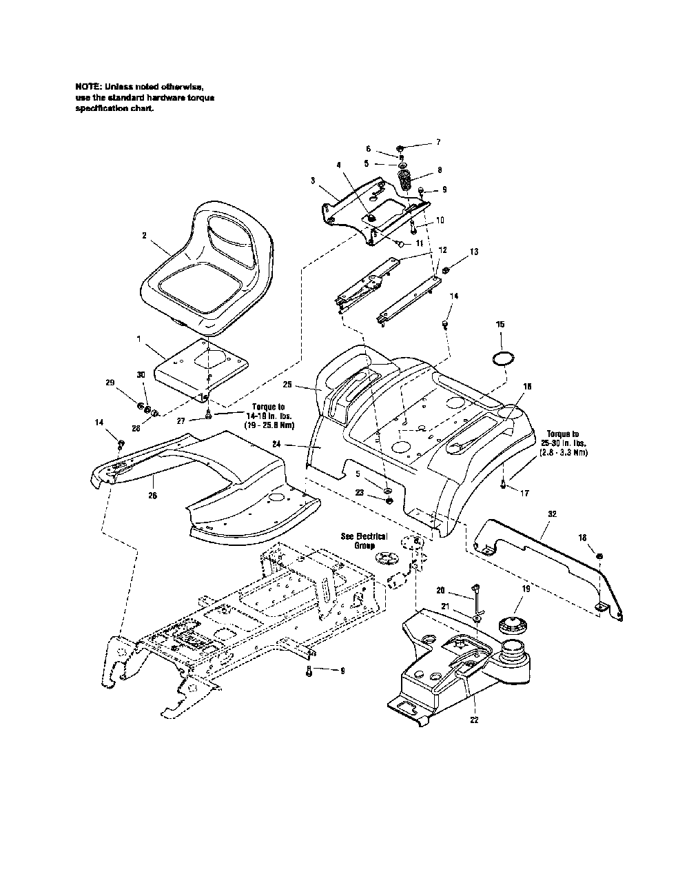 Seat/seat deck Diagram and Parts List for PGT9500  MTD Lawn Tractor