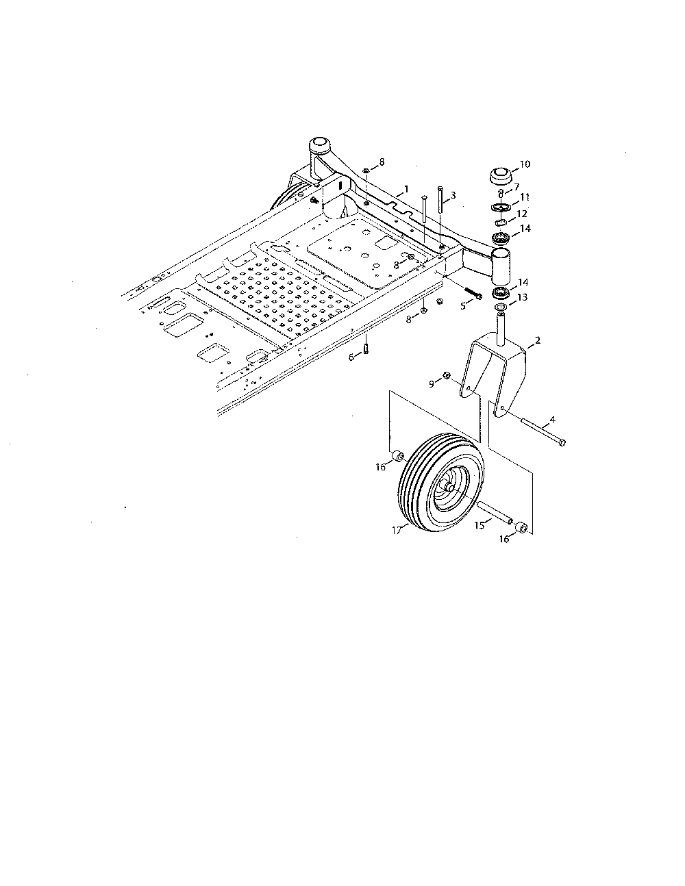 Wheel Diagram and Parts List for 17AKCACT099  MTD Lawn Mower