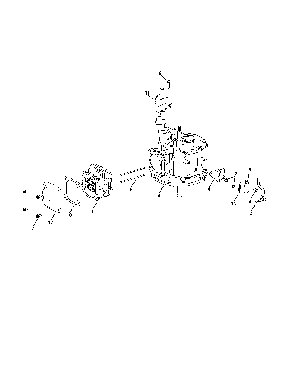 Crankcase 880-010519 Diagram and Parts List for 12A-N2M7799  MTD Lawn Mower