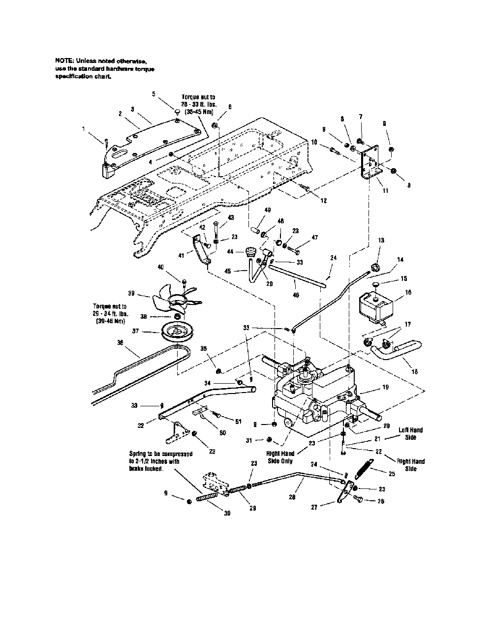 Transmission Diagram and Parts List for PGT9500  MTD Lawn Tractor