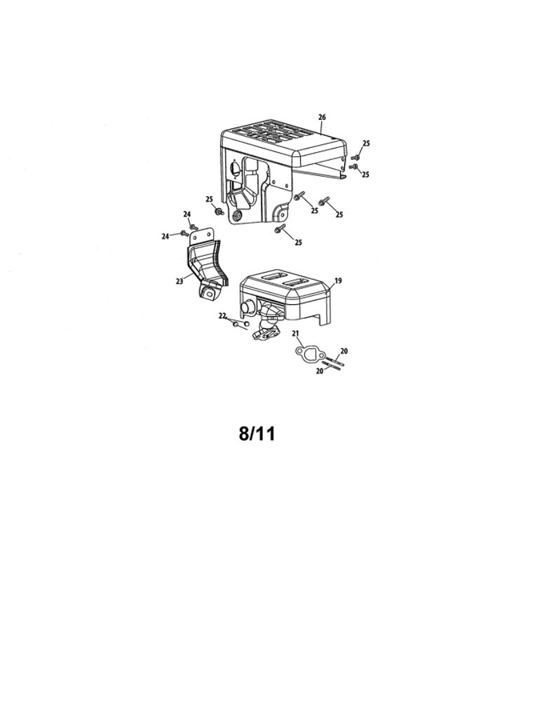 Muffler Diagram and Parts List for 752Z270-SU  MTD Engine