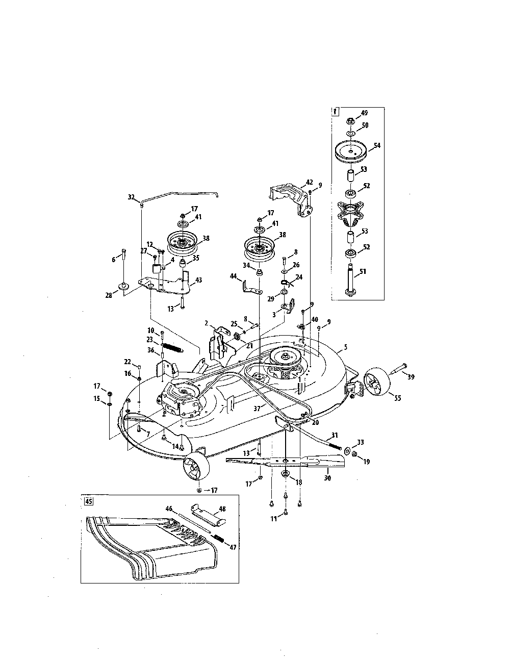 Mower deck/spindle Diagram and Parts List for 13A878XS099  MTD Lawn Tractor