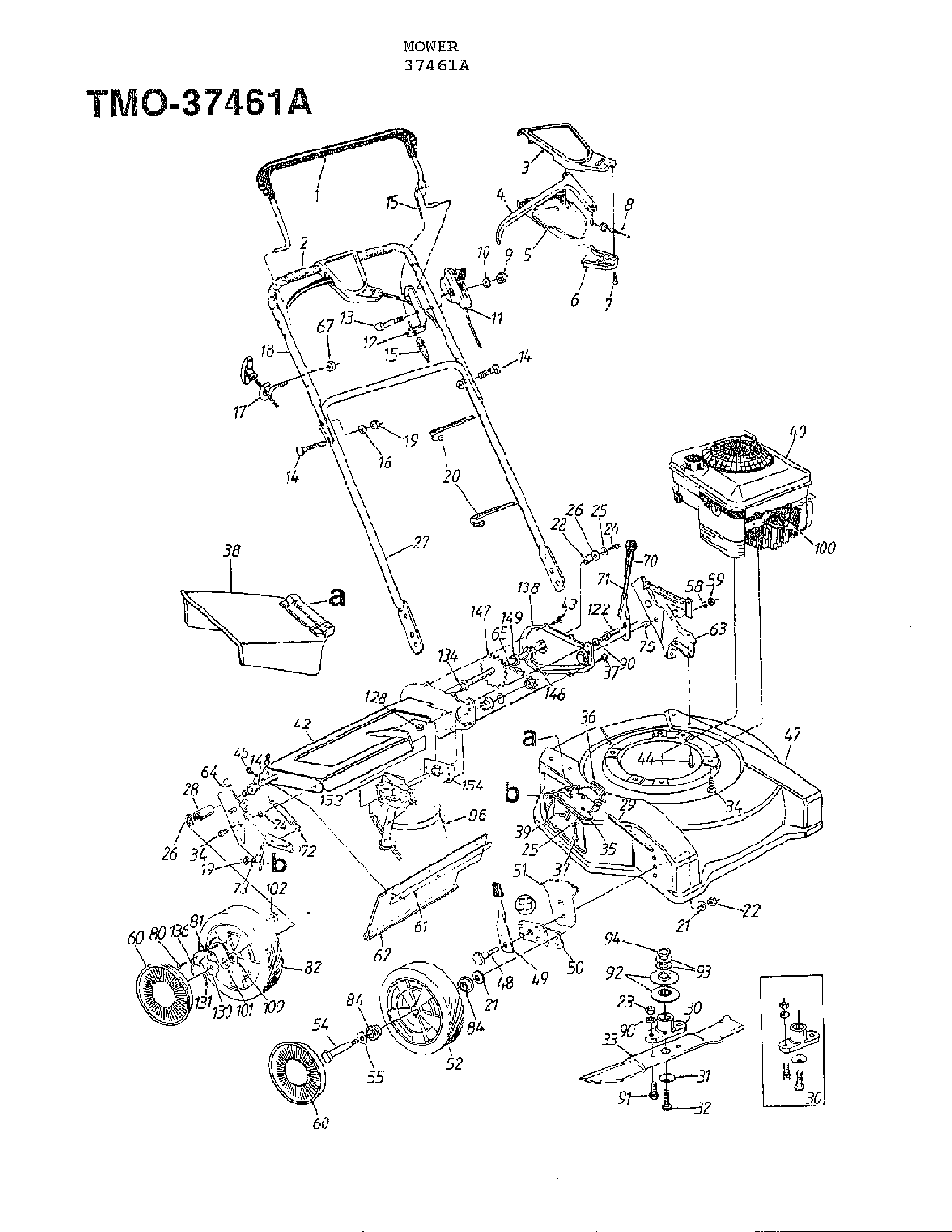 5hp 22" rotary mower Diagram and Parts List for 37461A  MTD Lawn Mower