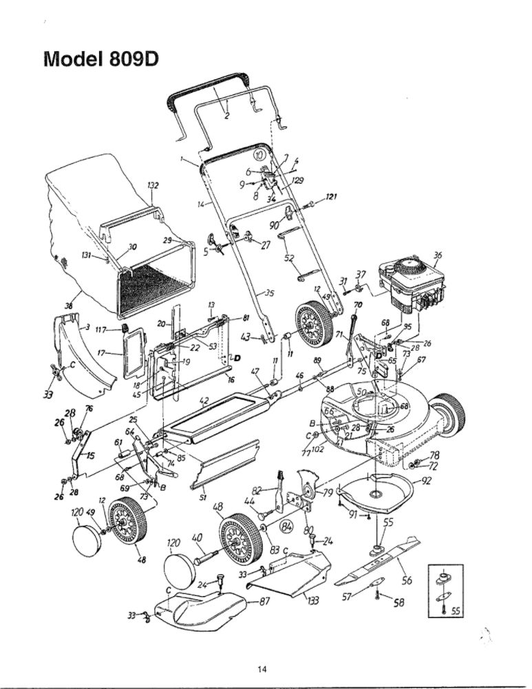 Lawn Mower 1 Diagram and Parts List for SKU3728604  MTD Lawn Mower