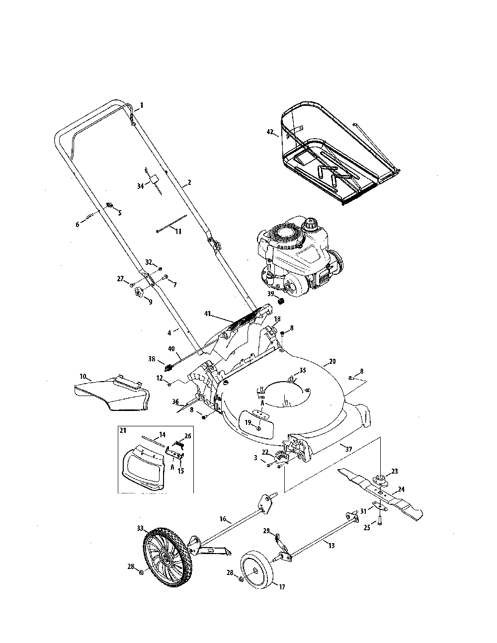 Lawn mower Diagram and Parts List for 11A-B2SD799  MTD Lawn Mower