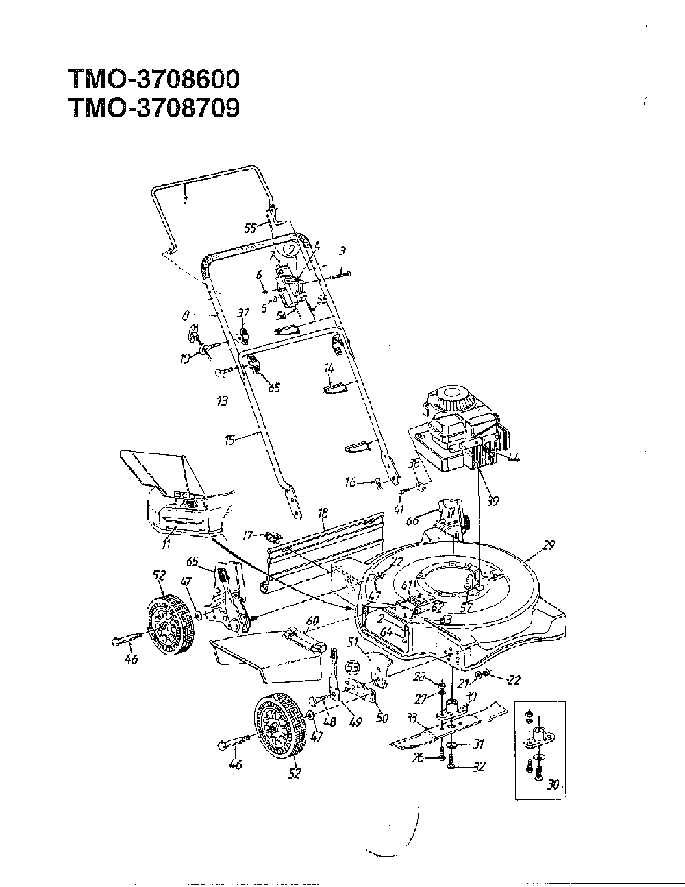 22" rotary mower page 2 Diagram and Parts List for 3708600  MTD Lawn Mower