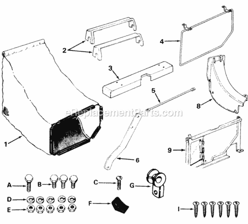 Grass_Catcher_Kit Diagram and Parts List for 070-059  MTD Lawn Mower