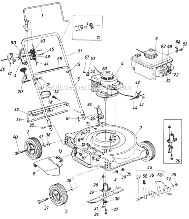 Page A Diagram and Parts List for 072-033 1987 MTD Lawn Mower
