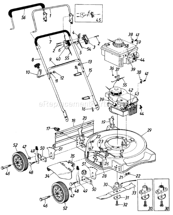 Page A Diagram and Parts List for 072R 1988 MTD Lawn Mower