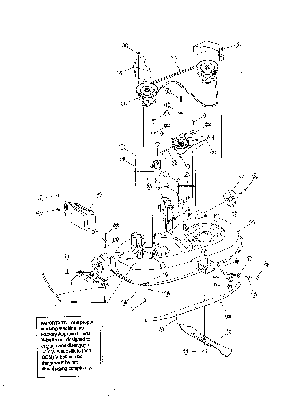 38" deck Diagram and Parts List for 13AJ791G731  MTD Lawn Tractor