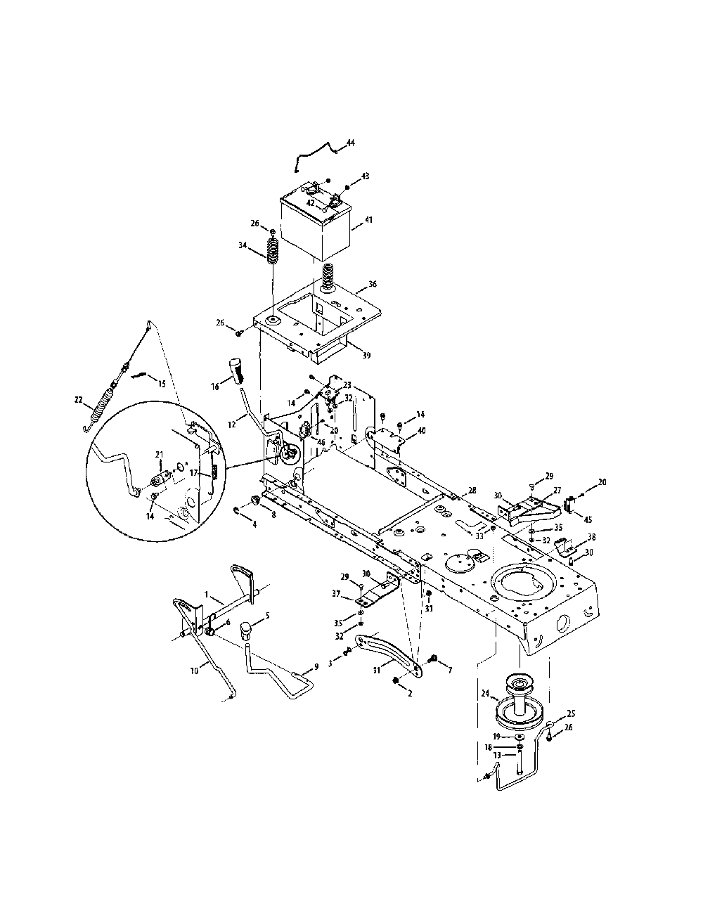 Frame Diagram and Parts List for 13AL78SS299  MTD Lawn Tractor